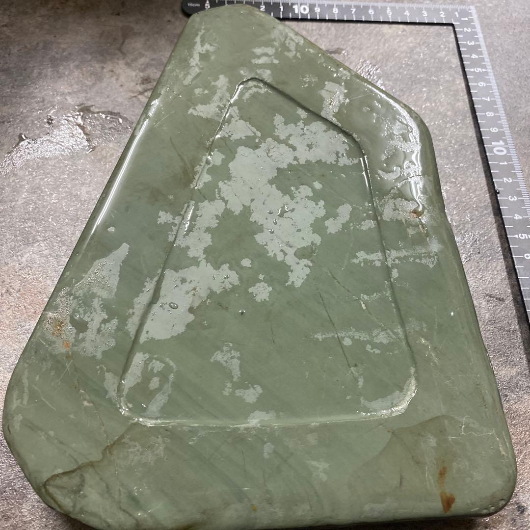 アヒル彫刻　緑硯　中国硯 中国石製 大型硯 書道具 文房四宝 1537g