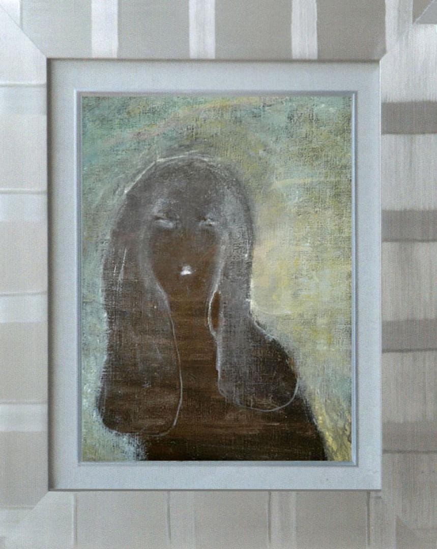 油絵 菅家令子 絵 絵画 インテリア 額付(銀) F4-100512 人物 女性