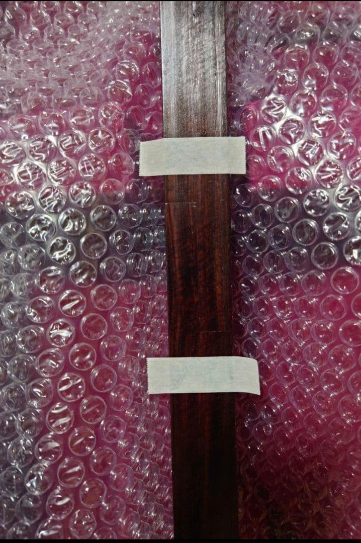 短棹三味線（棹全体に綺麗な虎斑あり）胴掛け付き　配送料¥1700込