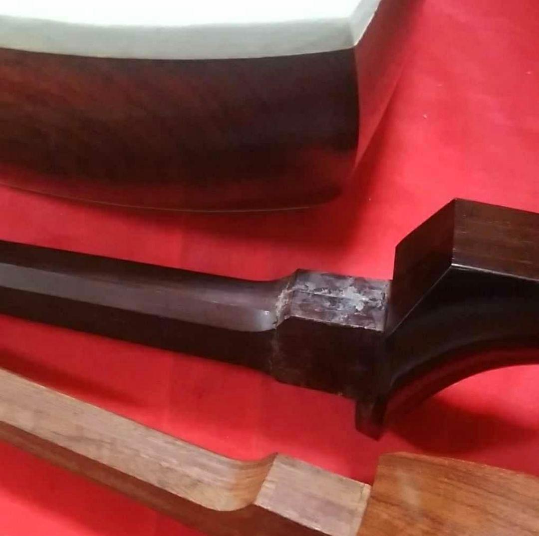 短棹三味線（棹全体に綺麗な虎斑あり）胴掛け付き　配送料¥1700込