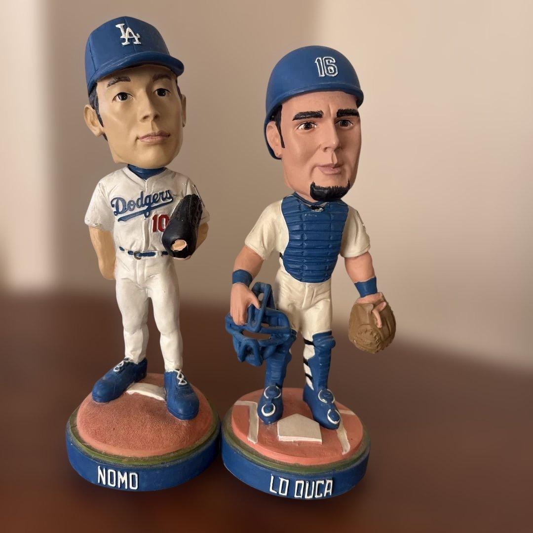 LAドジャース　野茂投手とロ・デューカ捕手のバッテリーボブルヘッド