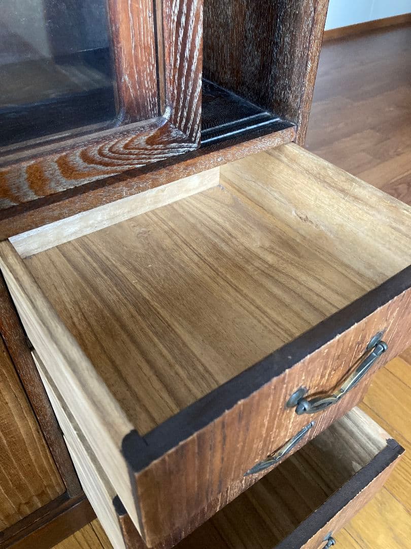 【昭和レトロ】アンティーク 棚 収納箪笥 飾り棚 食器棚 本棚 キャビネット