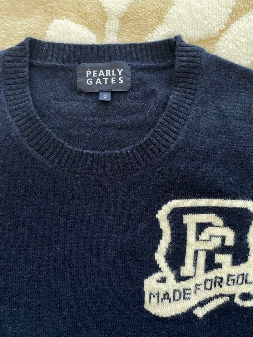 PEARLY GATES セーター ネイビー　サイズ0（S〜M）カシミヤ100