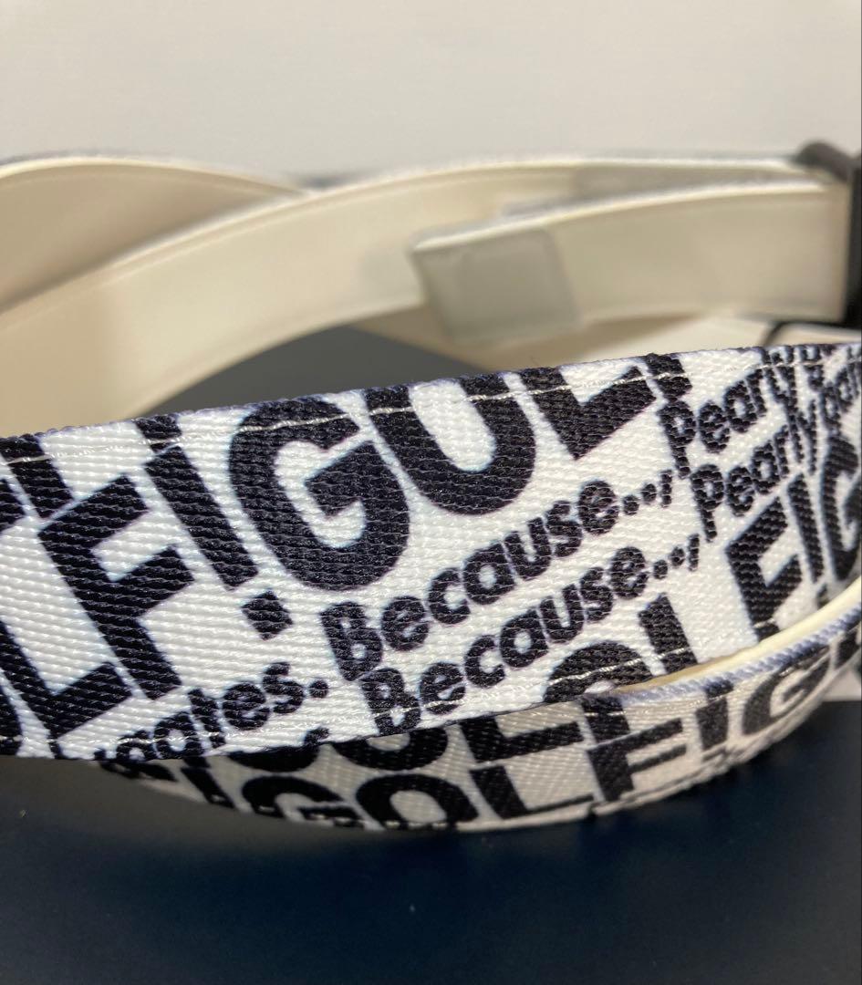 新品 パーリーゲイツ ゴルフロゴプリントテープベルト 白 UNISEX 日本製