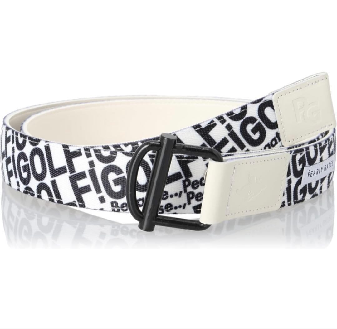 新品 パーリーゲイツ ゴルフロゴプリントテープベルト 白 UNISEX 日本製