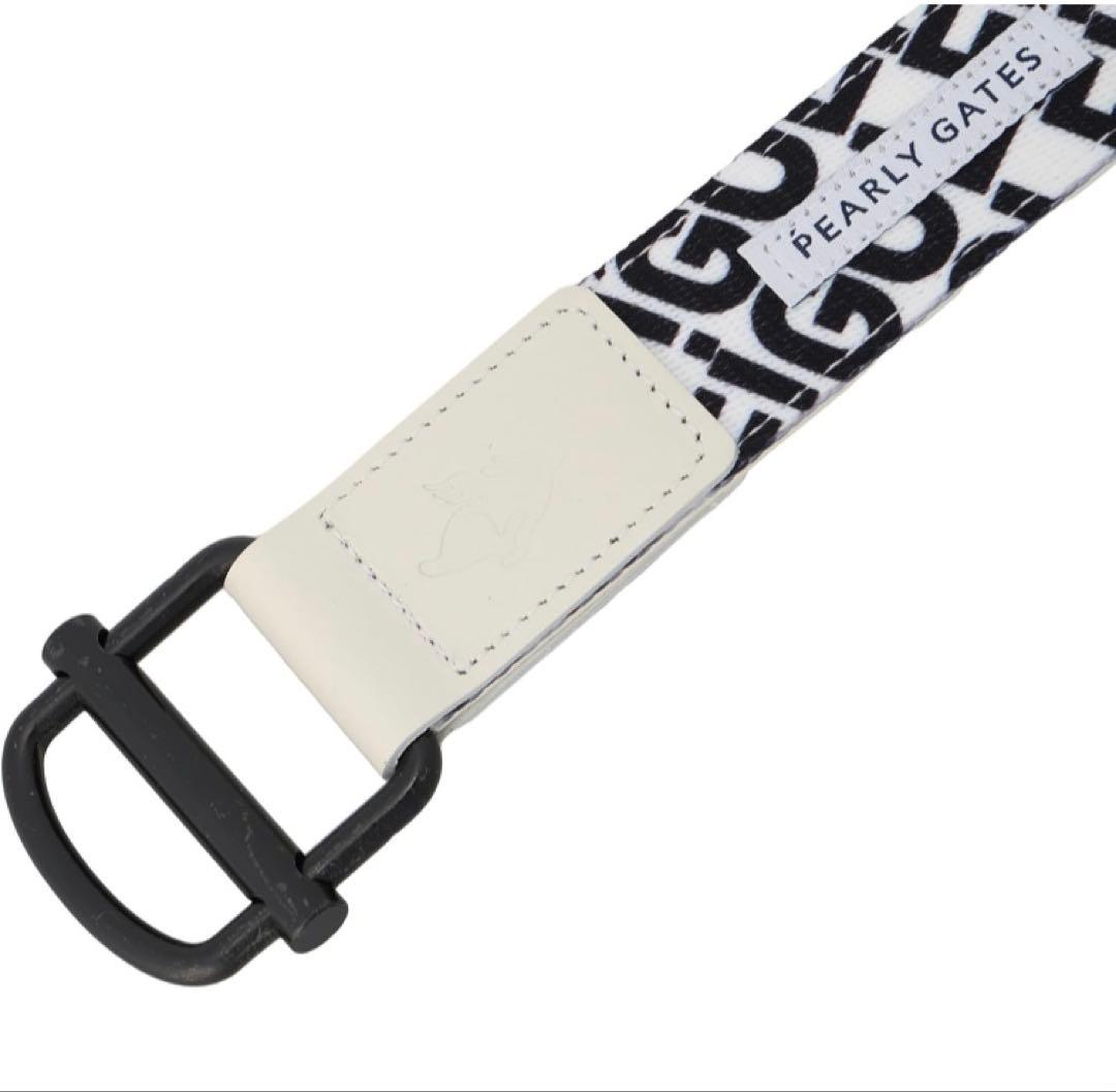 新品 パーリーゲイツ ゴルフロゴプリントテープベルト 白 UNISEX 日本製