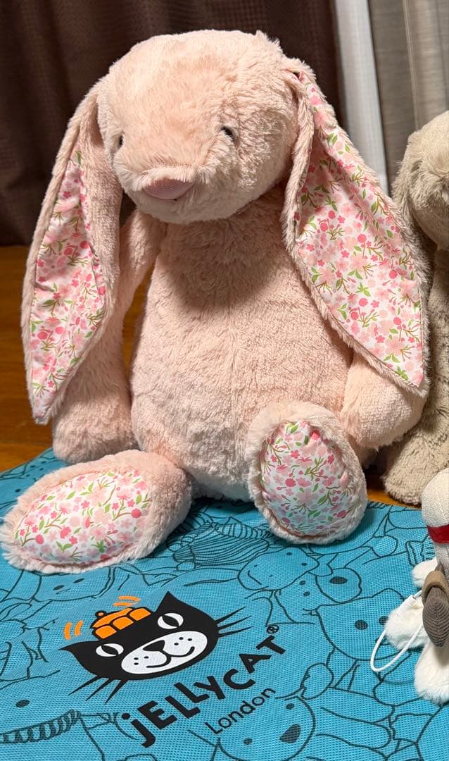  ピンクのうさぎぬいぐるみ 約36cm L