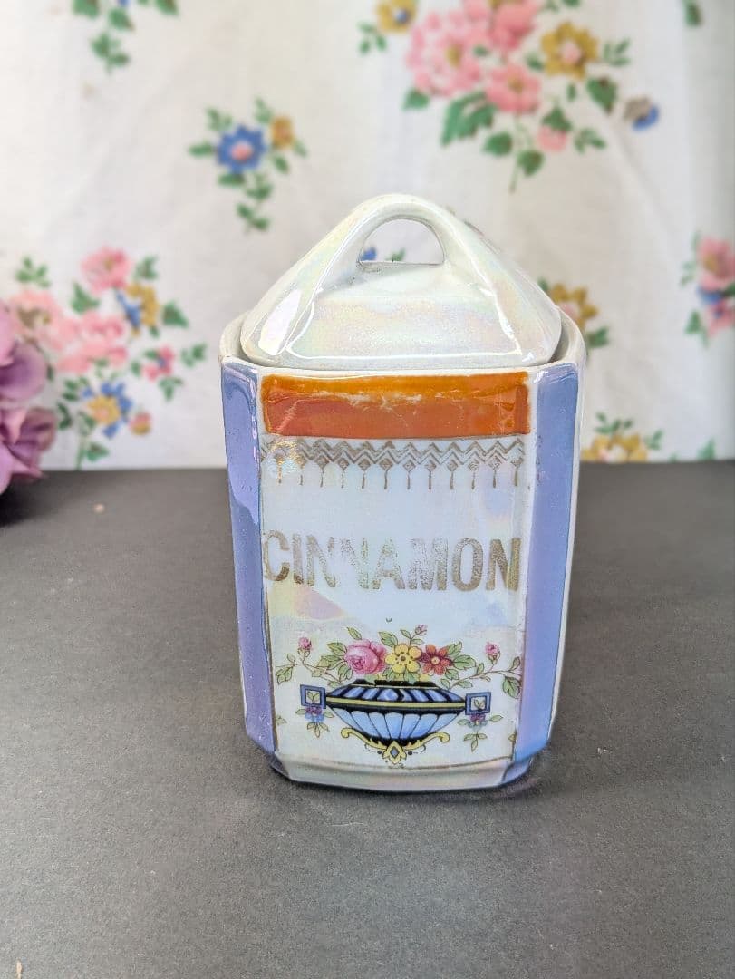 イギリス蚤の市 ドイツ製 陶器 スパイスキャニスター セット