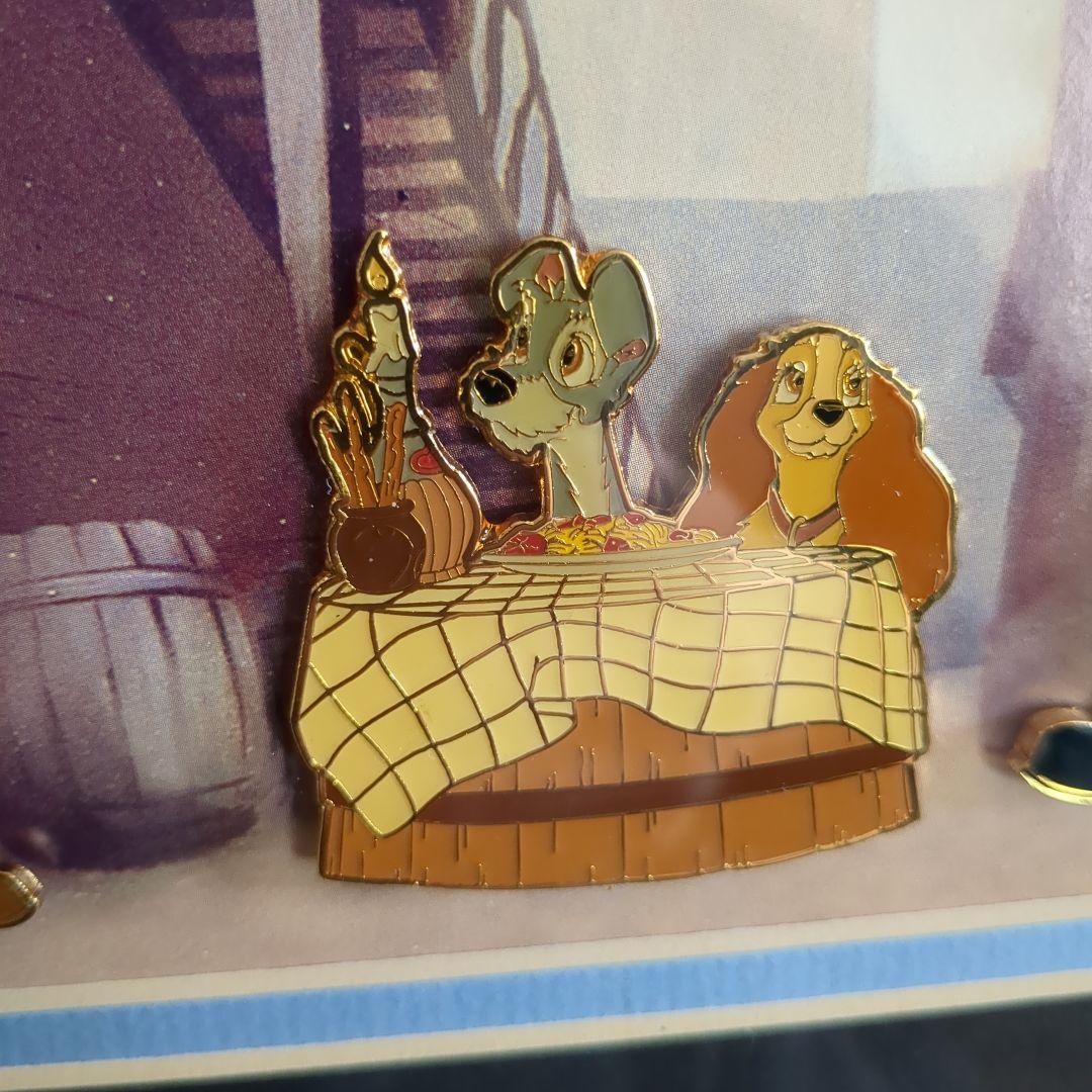 ディズニー レディ&トランプ トニーレストラン ピンバッジ　フレームセット