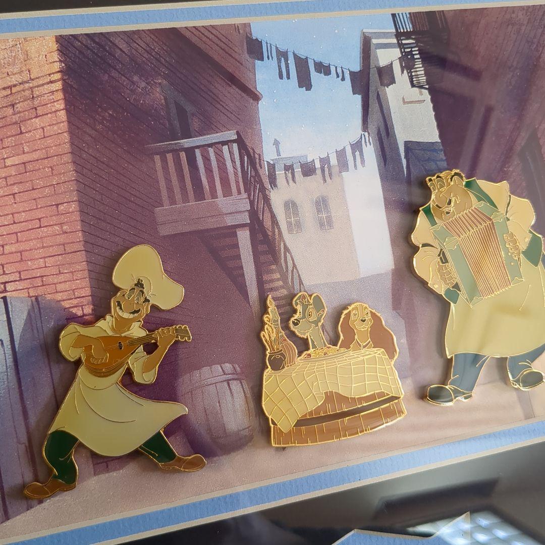 ディズニー レディ&トランプ トニーレストラン ピンバッジ　フレームセット