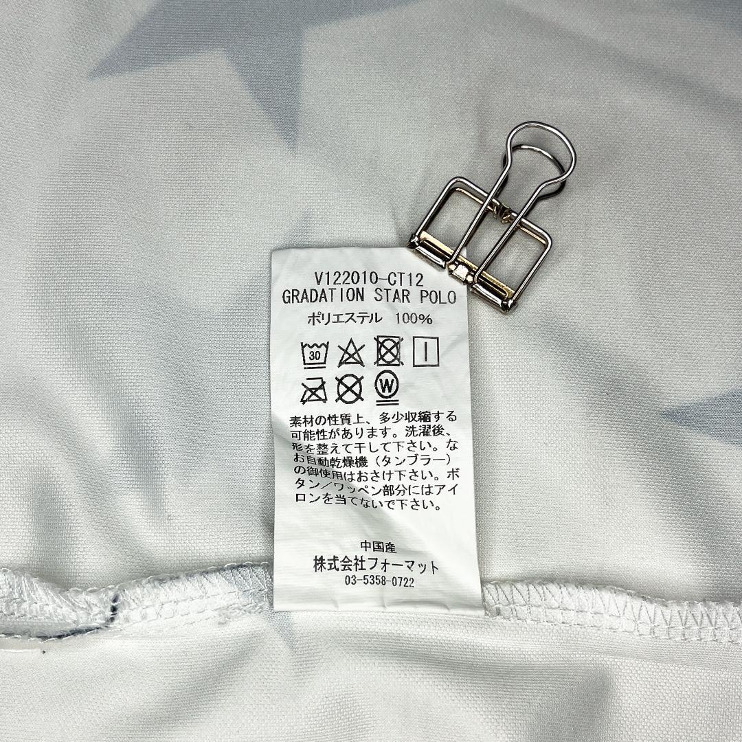 V12 ヴィトゥエルヴ 半袖 星柄 ポロシャツ ホワイト ゴルフ ウェア L