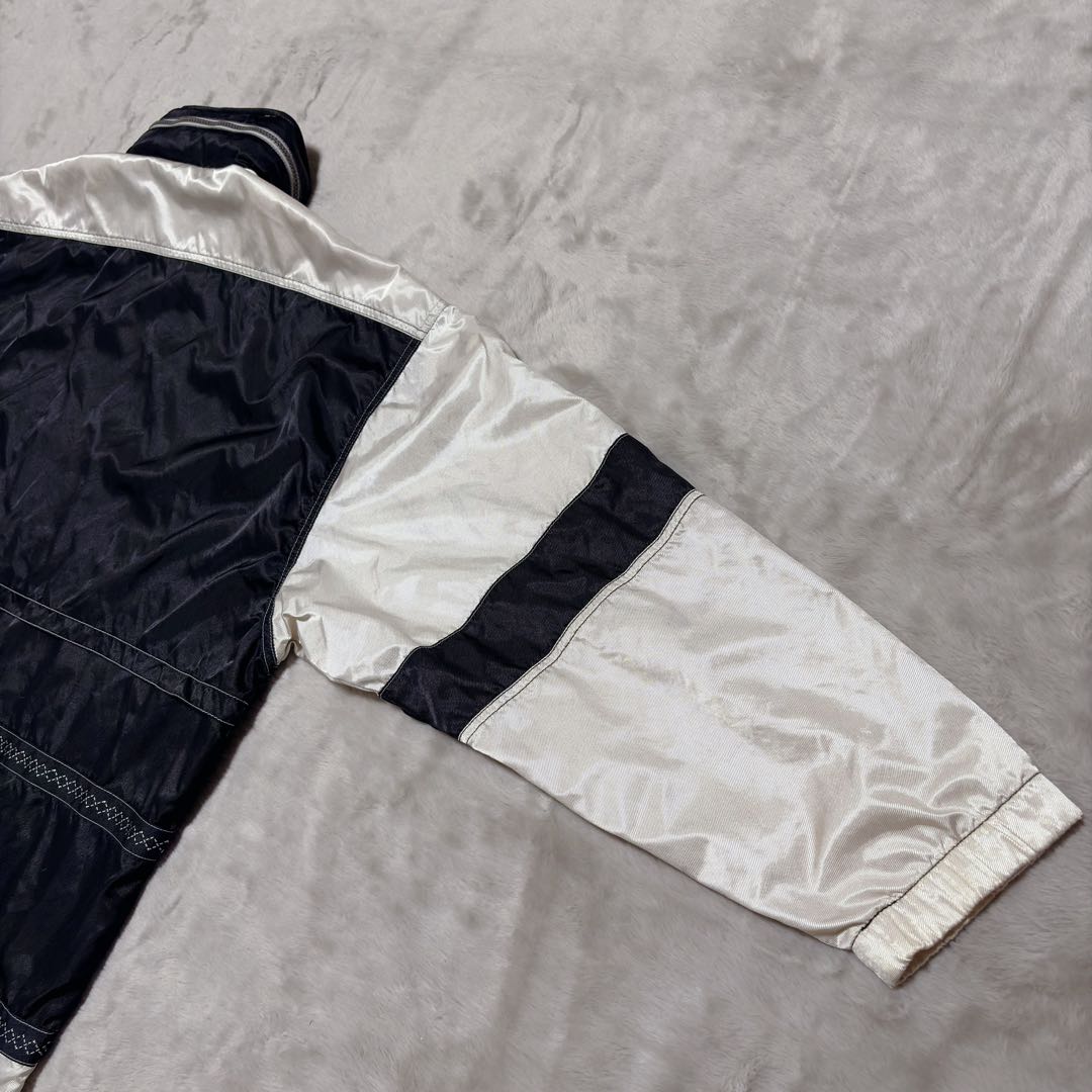 アシックス 90’s 上下 ウインドブレーカー セットアップ 光沢 白　ジャージ