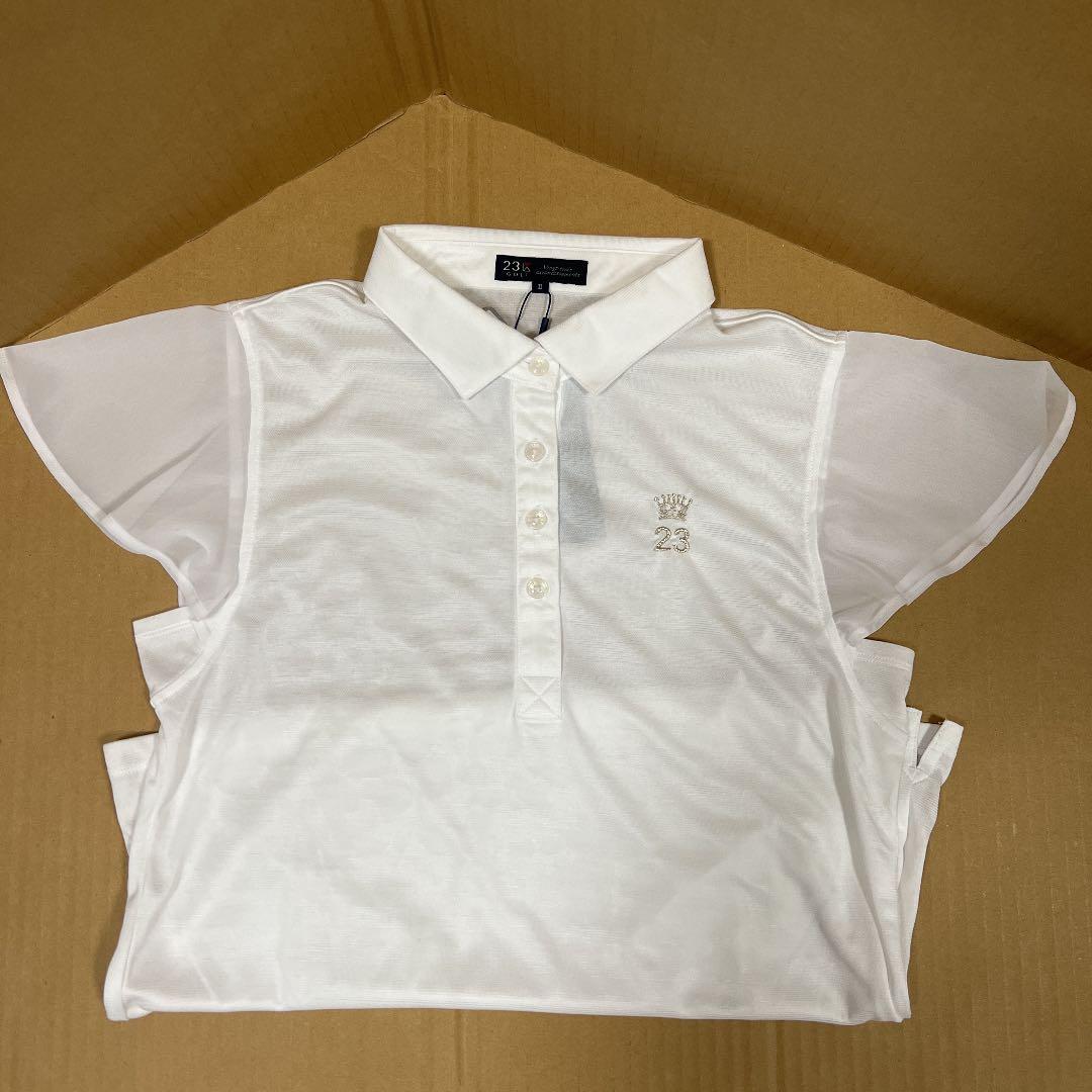 23区　ゴルフ　ポロシャツ　白　ホワイト　M〜L レディース
