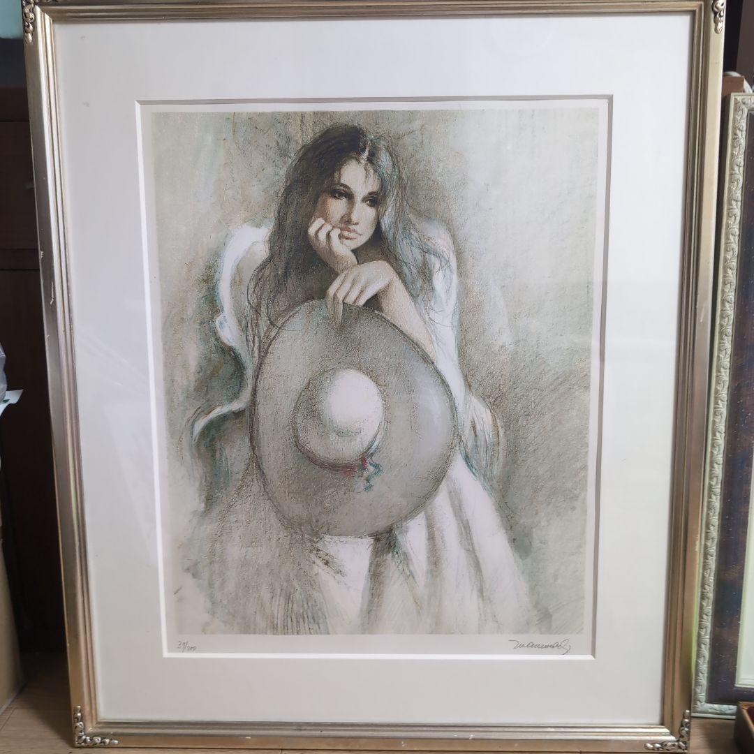 M. Marcelli 女性の肖像 リトグラフ 39/200