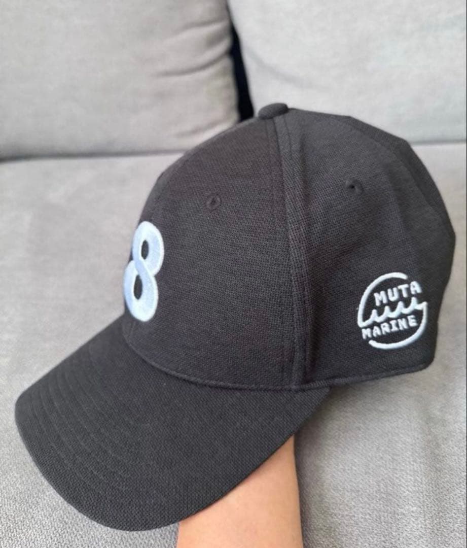 MUTA MARINE 黒 キャップ 数字8