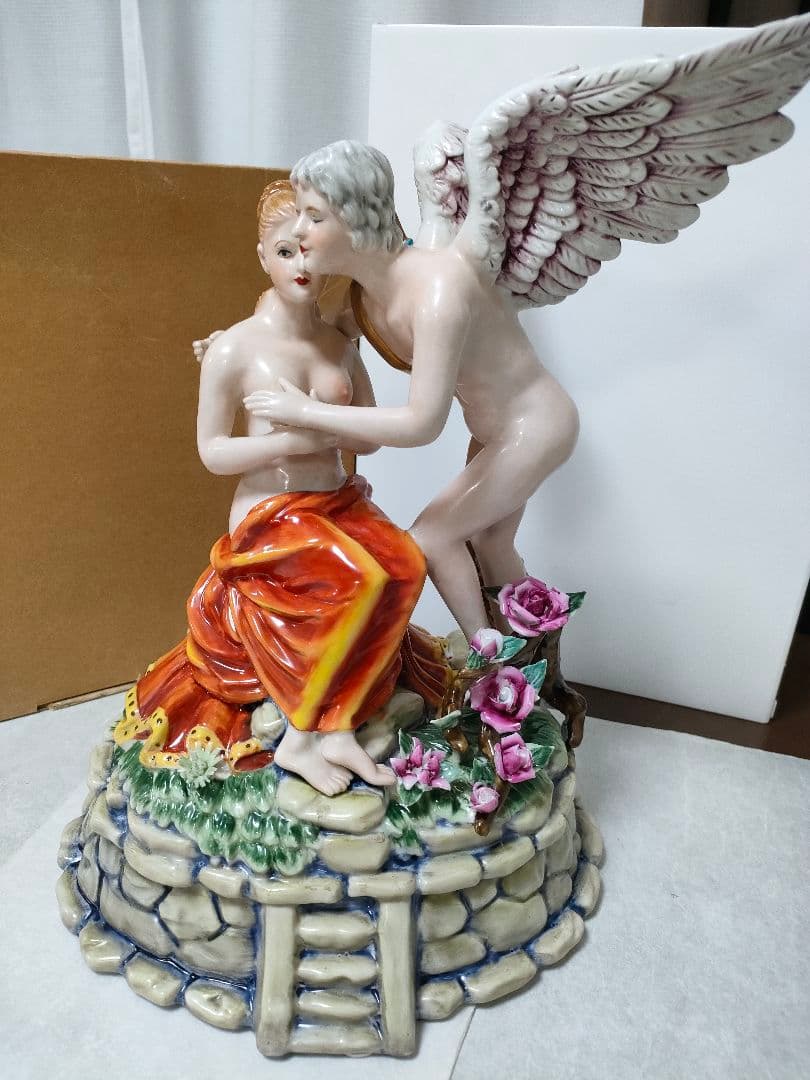 D*t様 マイセンMeissen　 フィギュリン　 天使と女性　 陶器人形　 置