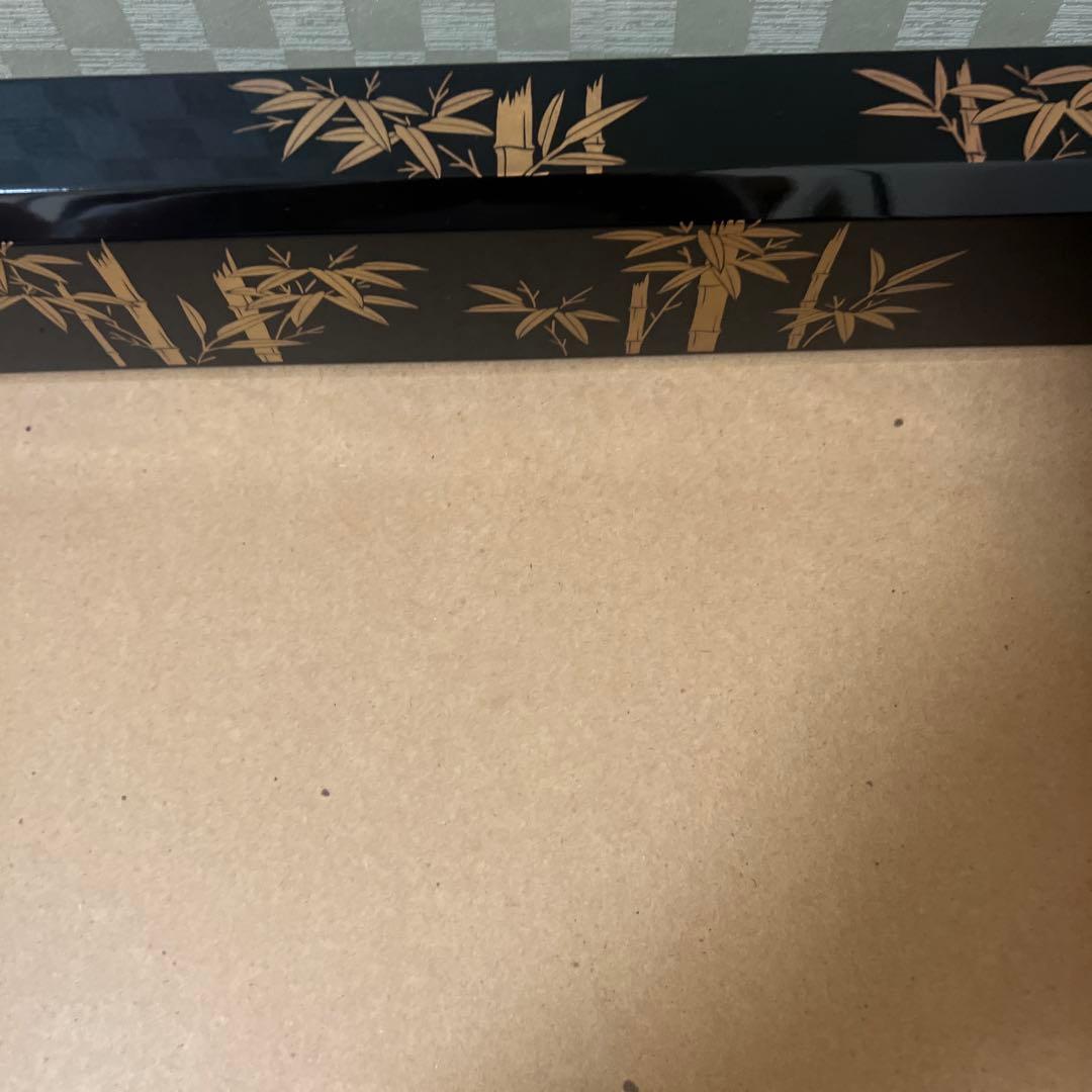 茶道具　金蒔絵　竹林　炉縁