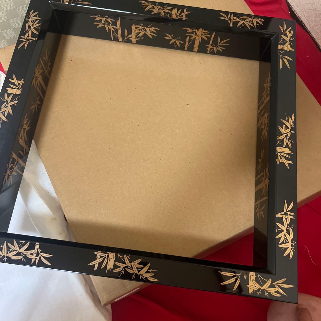 茶道具　金蒔絵　竹林　炉縁