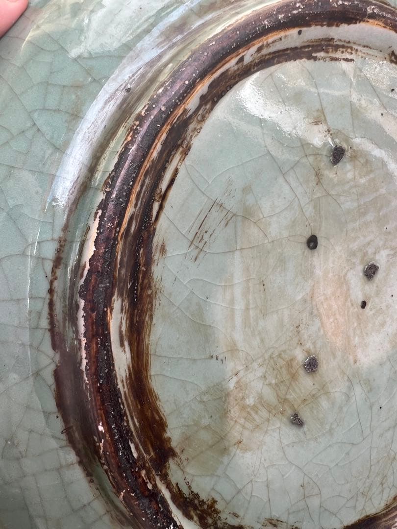 天龍寺青磁魚装飾大皿