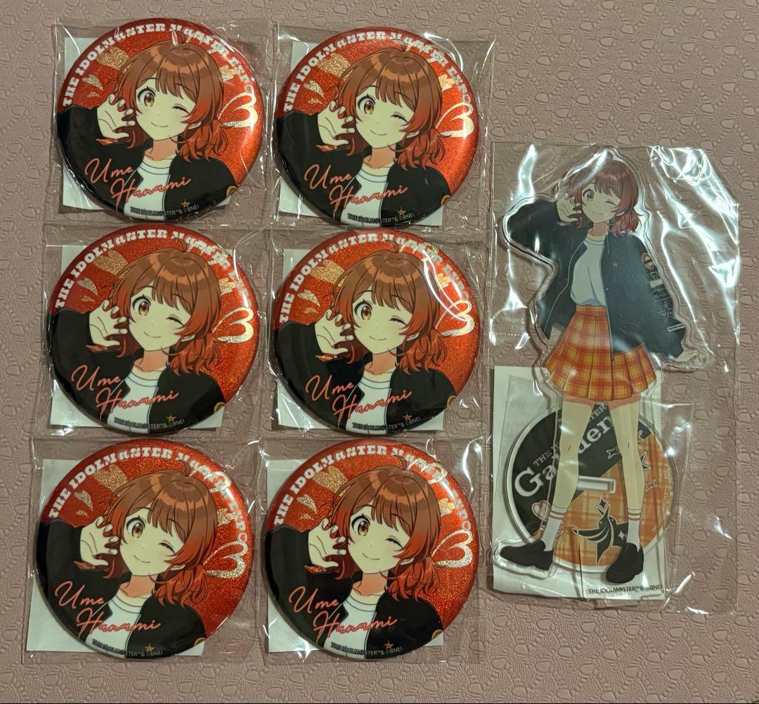 花海佑芽　M@STER EXPO 公式グリッター缶バッジ アクリルスタンド