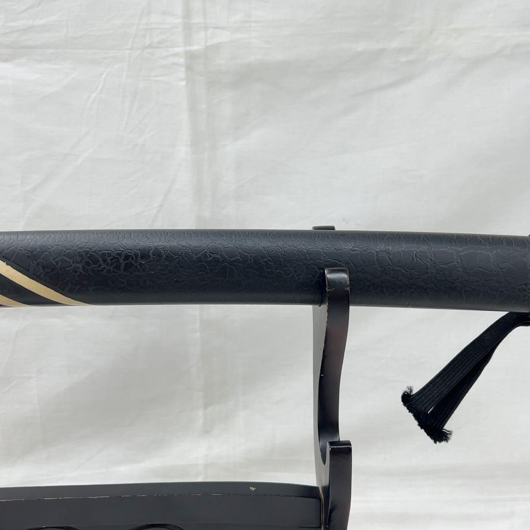 【模造刀】太刀 鉄鍔 鷹 松 縁起 図 全長99.0センチ 日本刀 刀剣 黒鞘