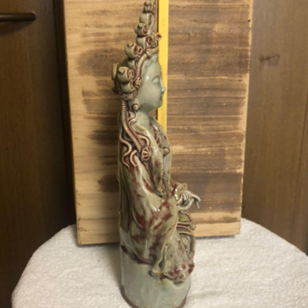 仏教美術　清代　辰砂座仏像　中国美術