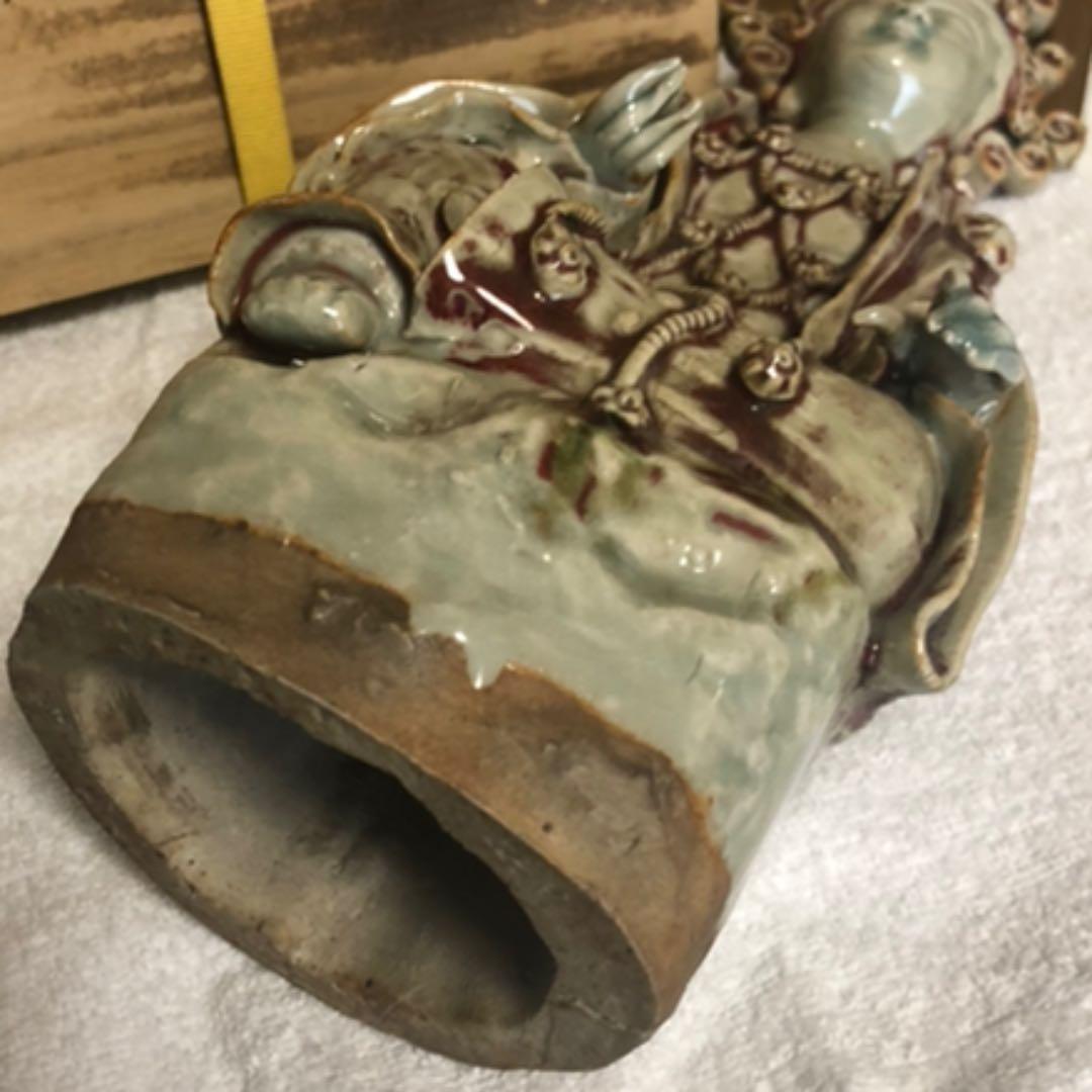 仏教美術　清代　辰砂座仏像　中国美術