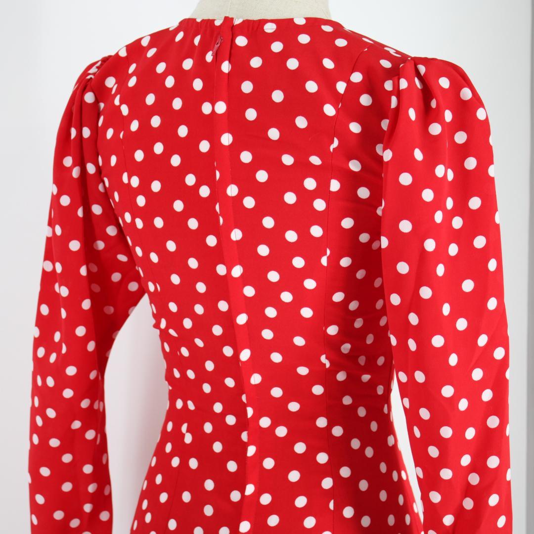 【美品 フラメンコ衣装】レッド×ドット柄 ワンピース ドレス ボランテ フリル