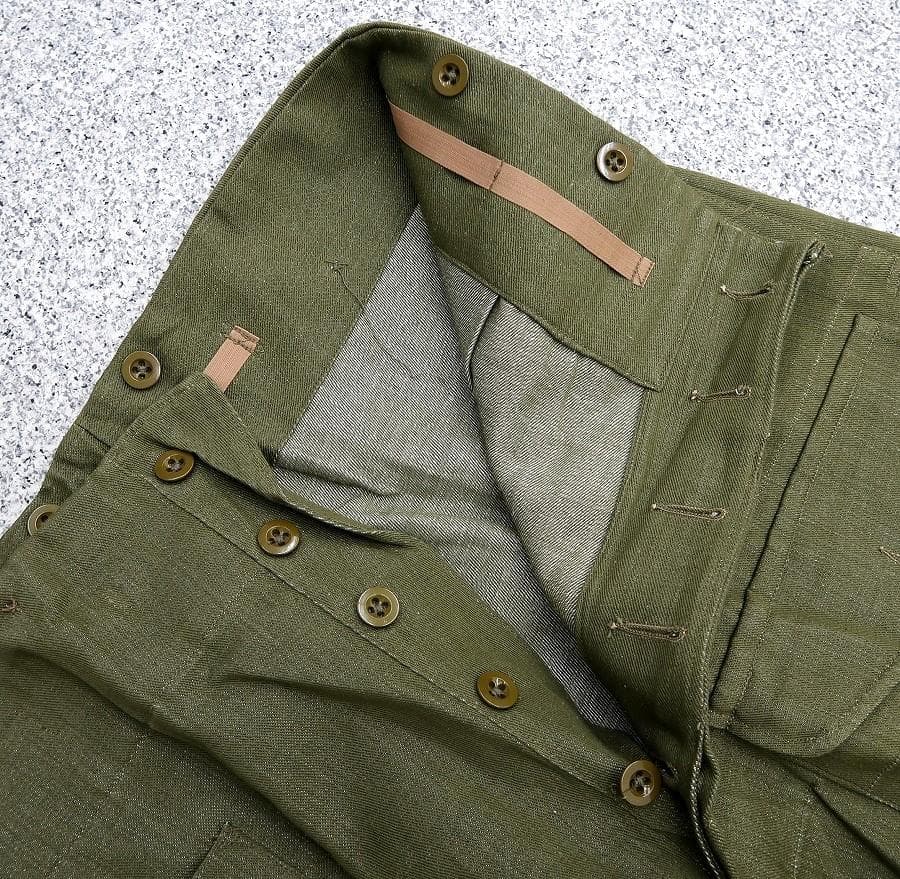 新品 50s 英軍実物 グリーンデニム オーバーパンツ オリジナル サイズ8
