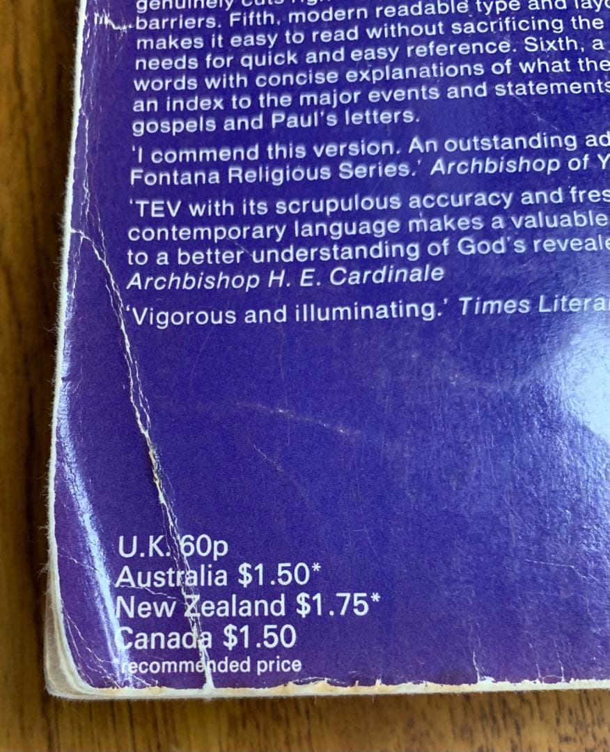 新約聖書英訳Good News For Modern Man1967年第八刷