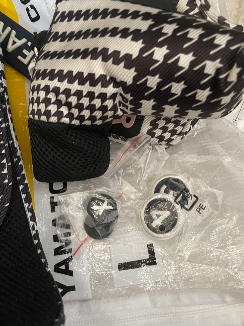 PEARLY GATES チェック柄 キャディバッグ ヘッドカバーセット