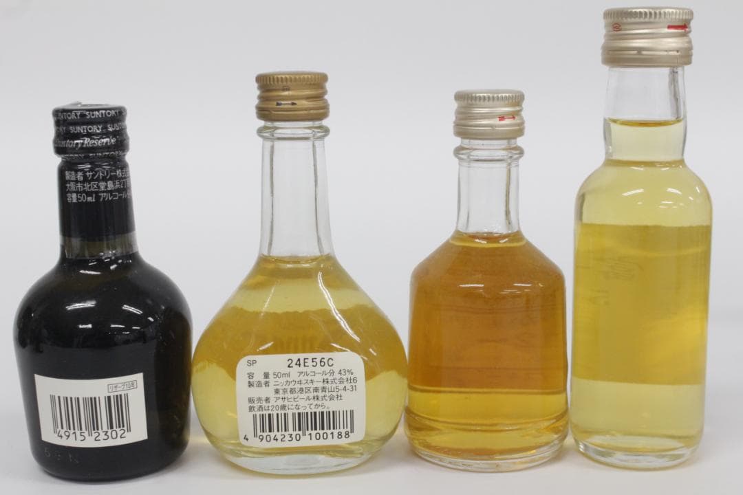 ▲未開栓/18本まとめ ミニボトル 山崎12年 ニッカ リザーブ ウイスキー