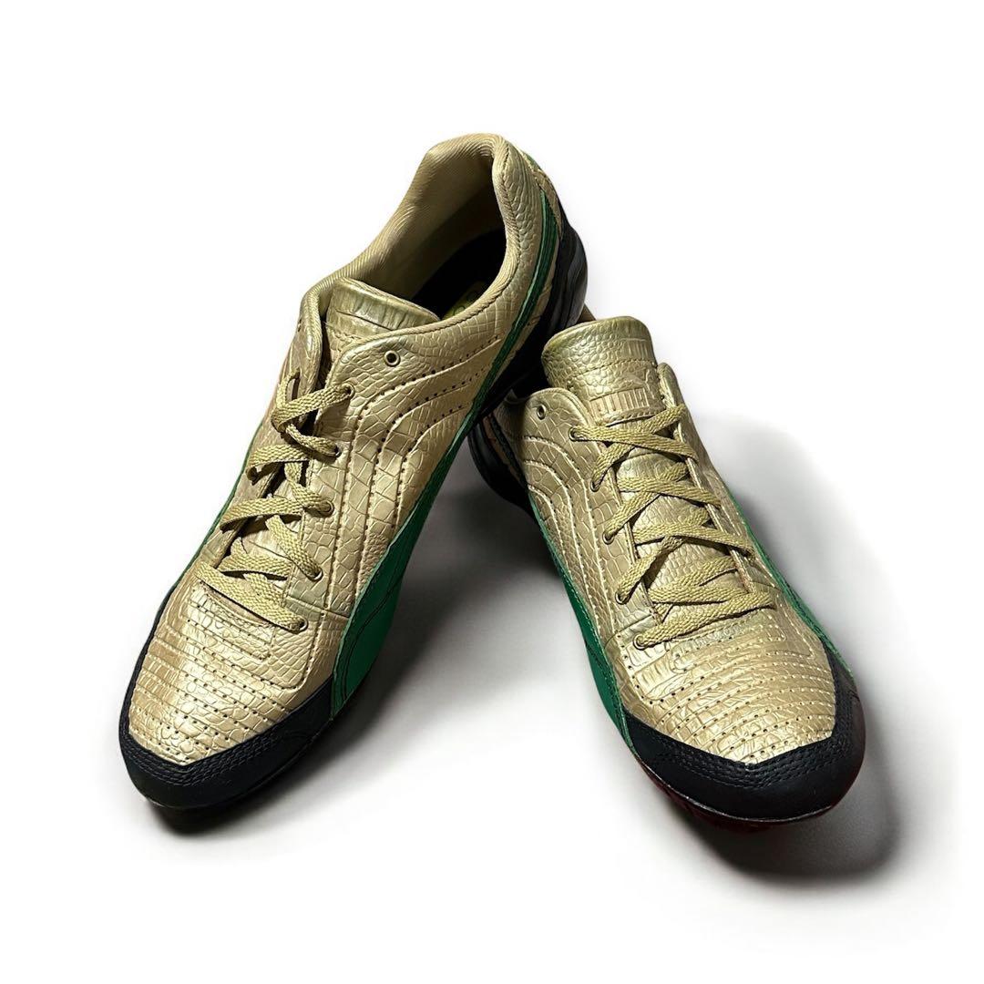 プーマ陸上競技用スパイクシューズ ゴールド/グリーン29㎝