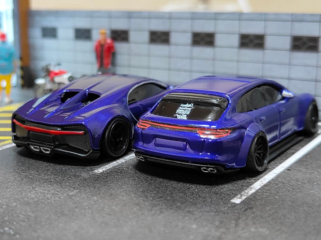 ホットウィールカスタム ポルシェ×シロン 顔面スワップ 深リム☆1トミカ改造