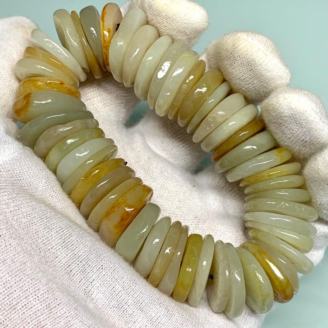 旧蔵　時代物　和田玉　天然　ブレスレット　数珠　古美術　御守り　開運UP 美品