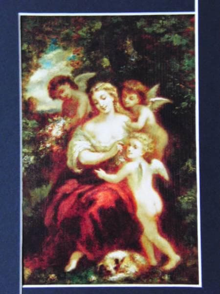 ナルシス・ディアス、聖母像、希少画集の一頁、 新品高級額装付