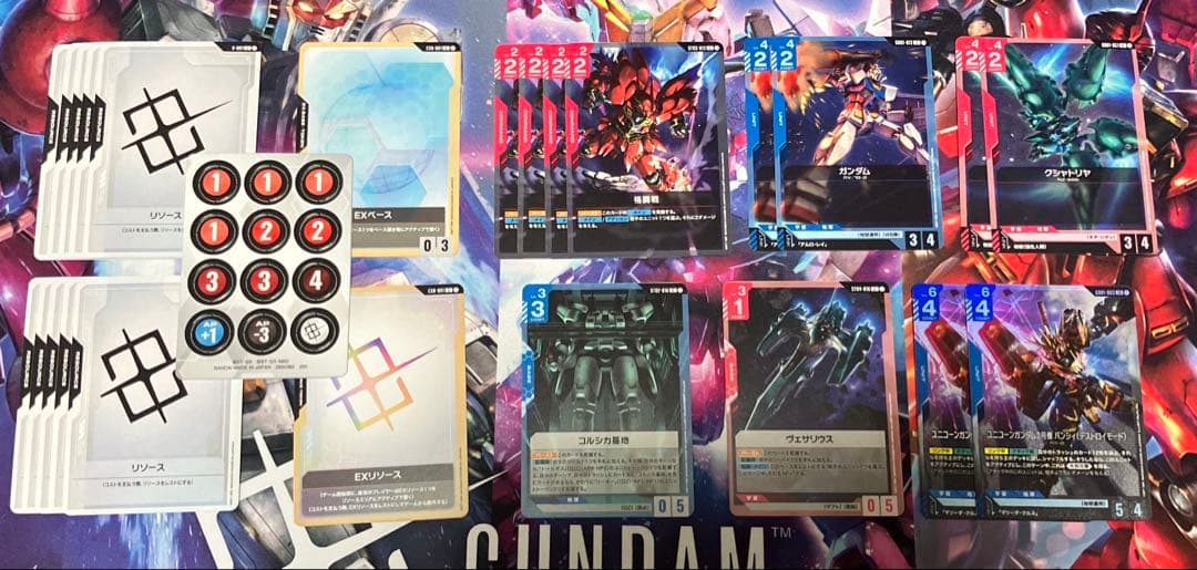 週末特価【ガンダムカードゲーム デッキ】赤青マリーダ 調整パーツ付き
