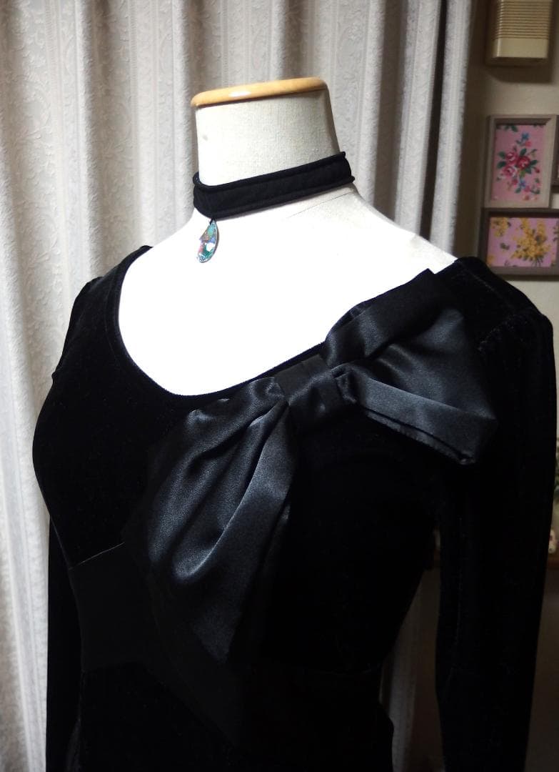 【社交ダンス】チャコット　 Dance　黒ベロア　スタンダードドレス