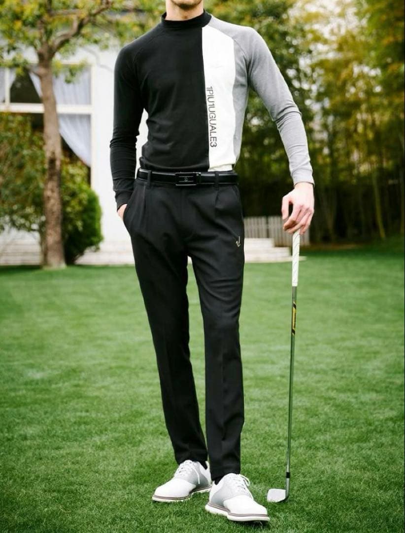 ウノピュウ L/S MOCK NECK STRIPE メンズXL 黒