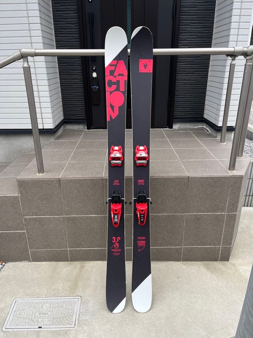 FACTION スキー板 黒 赤 アルパインビンディング付き