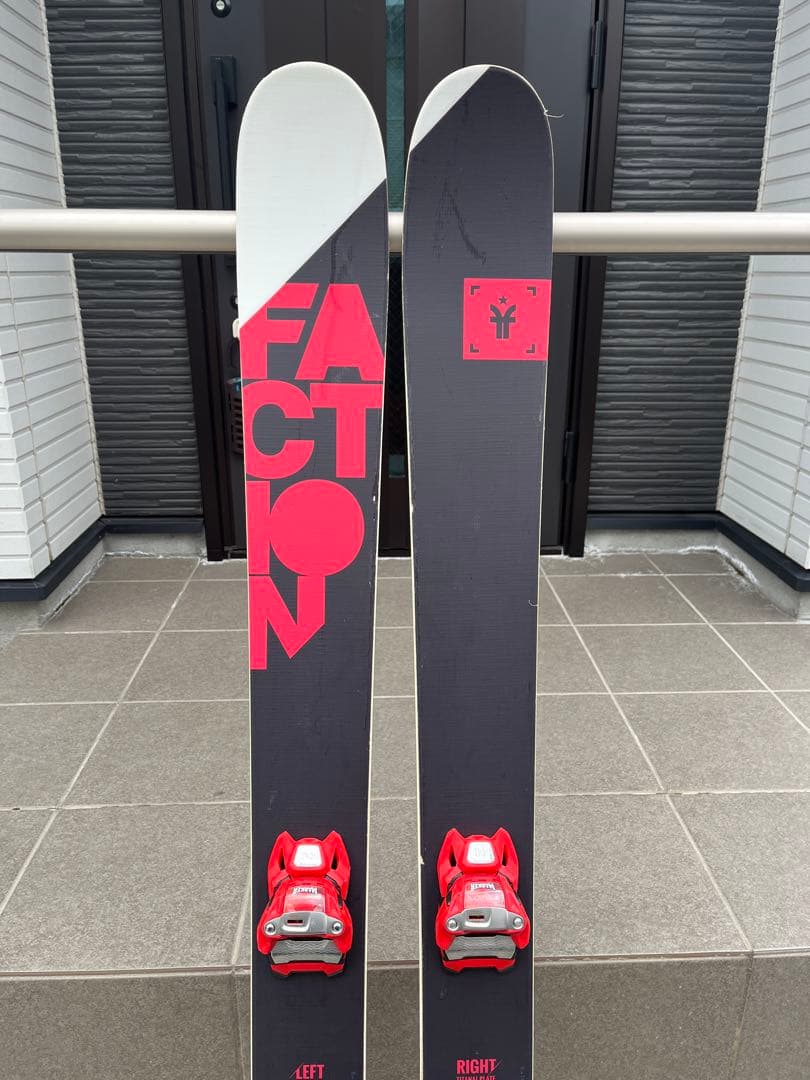 FACTION スキー板 黒 赤 アルパインビンディング付き
