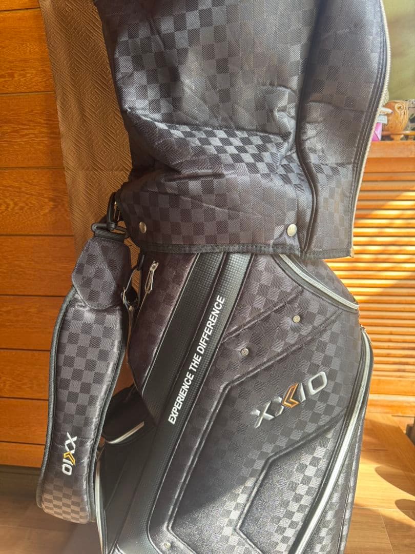 XXIO ゴルフバッグ ブラック チェック柄 ボストンシューズバックセット