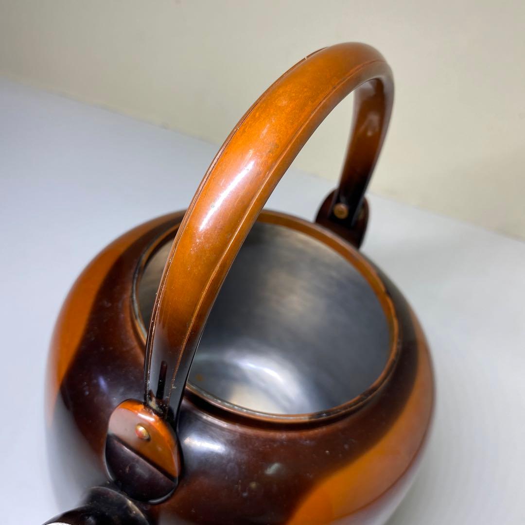 【茶道具】一政堂造　伊藤政治　浄益形腰黒薬缶（共箱）