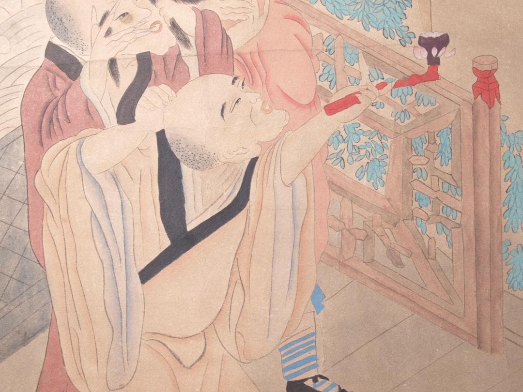 【骨董掛け軸】人物図 中国夏珪南宋時代 肉筆保證　掛け軸 AK702A12-2