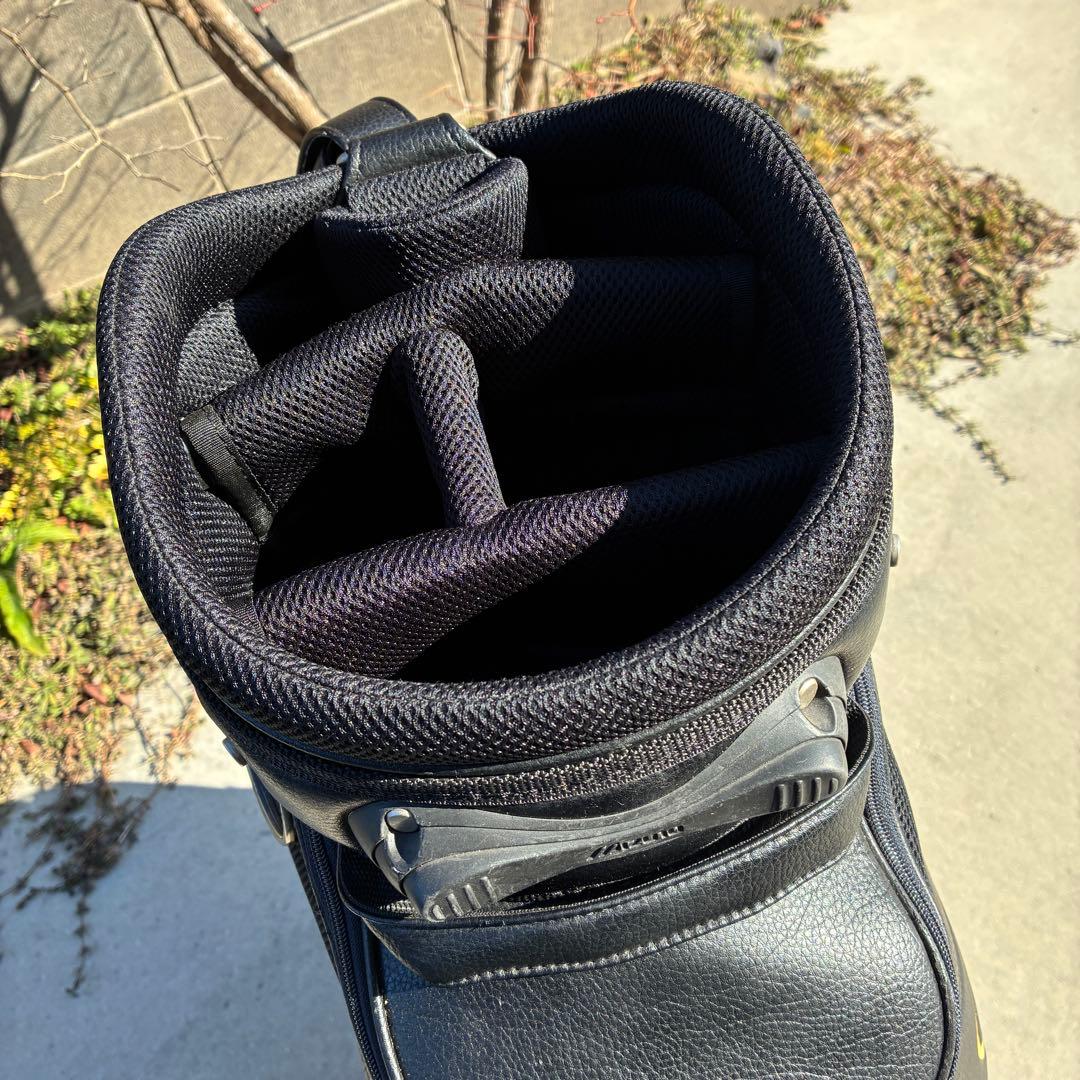 レクサス ミズノ キャディバッグ ブラック ゴールド 合皮 フード付き 綺麗