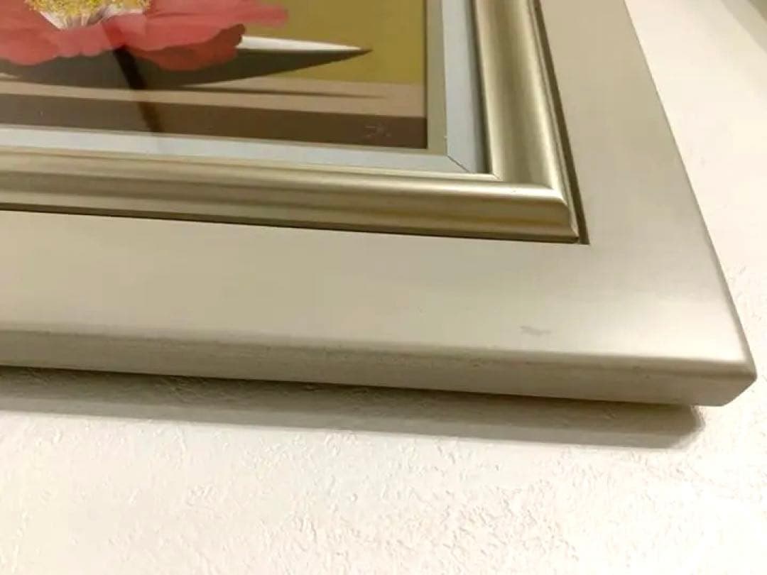 武石一胤 椿 絵画 油彩 額付　和モダン