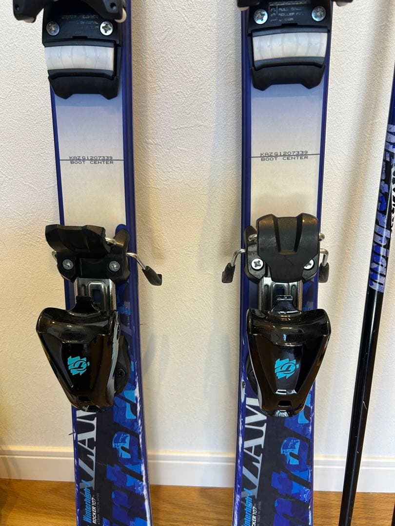 【最終値下げ】KAZAMAスキー板107cm、ブーツ、ストック3点セット