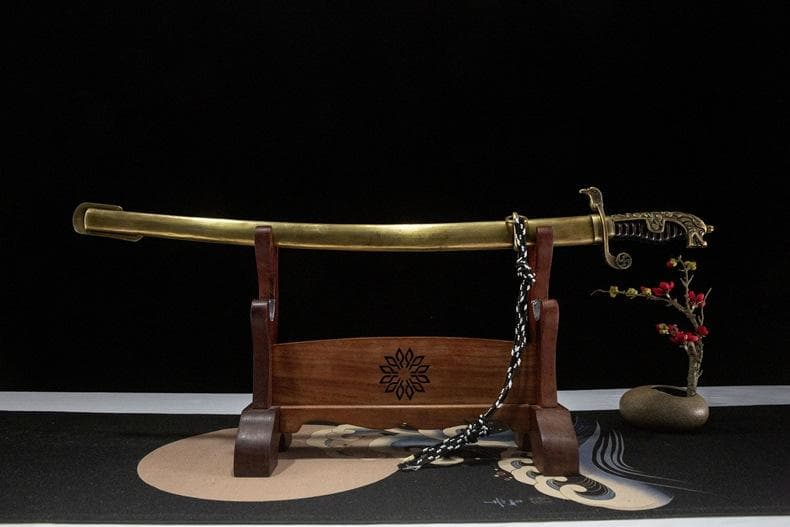 一体純銅模様鋼 日本刀 模造刀 居合刀 武士道 武蔵 鑑賞用 手鍛造打