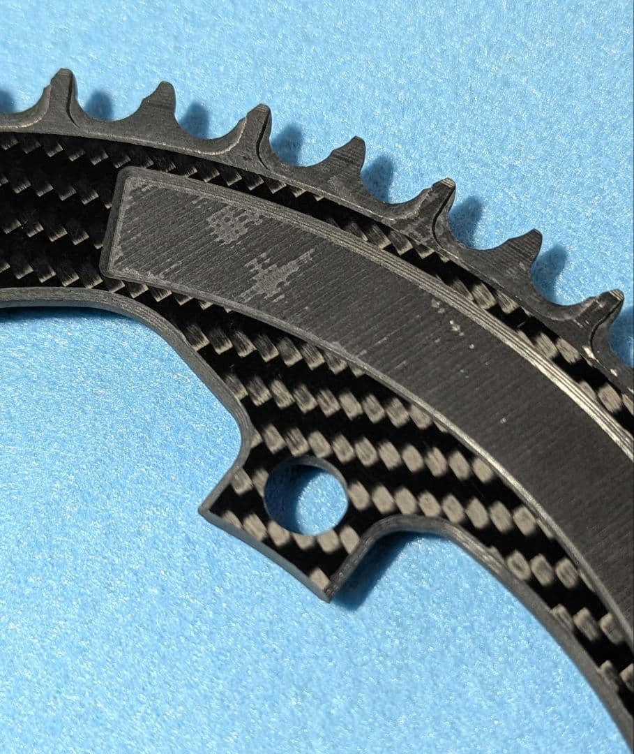 union jack カーボンチェーンリング 3K柄 54T pcd130