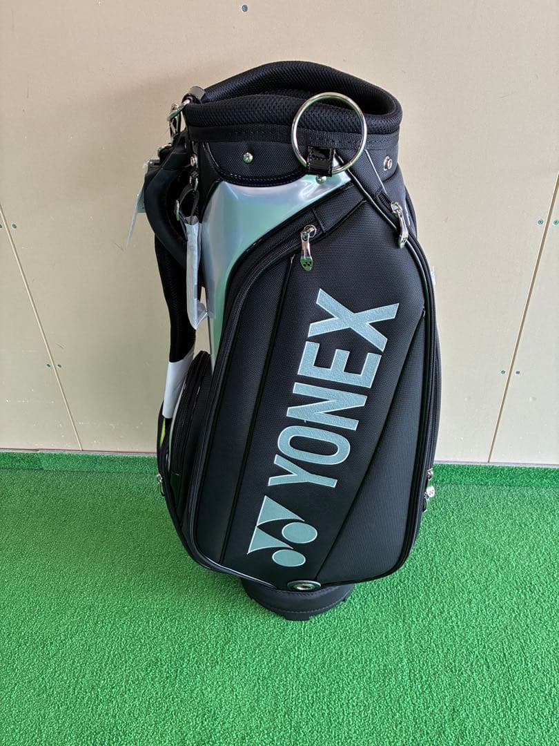 YONEX ゴルフバッグ キャディバッグ ブラック/シルバー（フードあり）